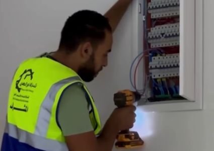 Work is moving forward on the construction of Azhar Al-Rabee’ School in Abu Salim